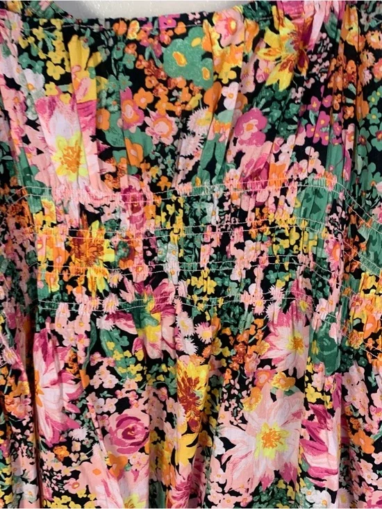 H&M Cotton Floral Smocked Midi Dress - Picture 10 of 11